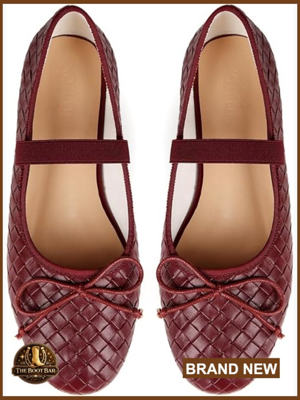 Woven Ballet Flats Mary Jane with Strap - Women's Dressy Casual Flats